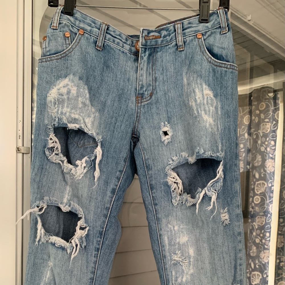 Cut out jeans.